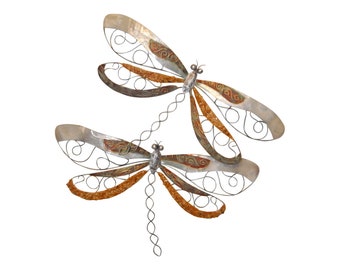 Capiz Shell & Wire Double Dragonfly Wall Art