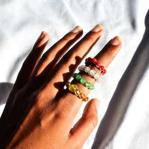 Braided Crystal Wire Wrap Rings