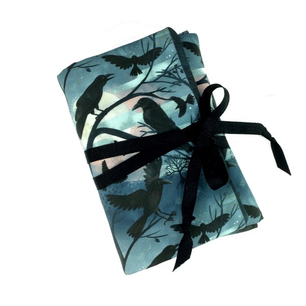 Ravens in Moonlight Tarot Card Wrap: Oracle Card Pouch & Mini Reader's Cloth