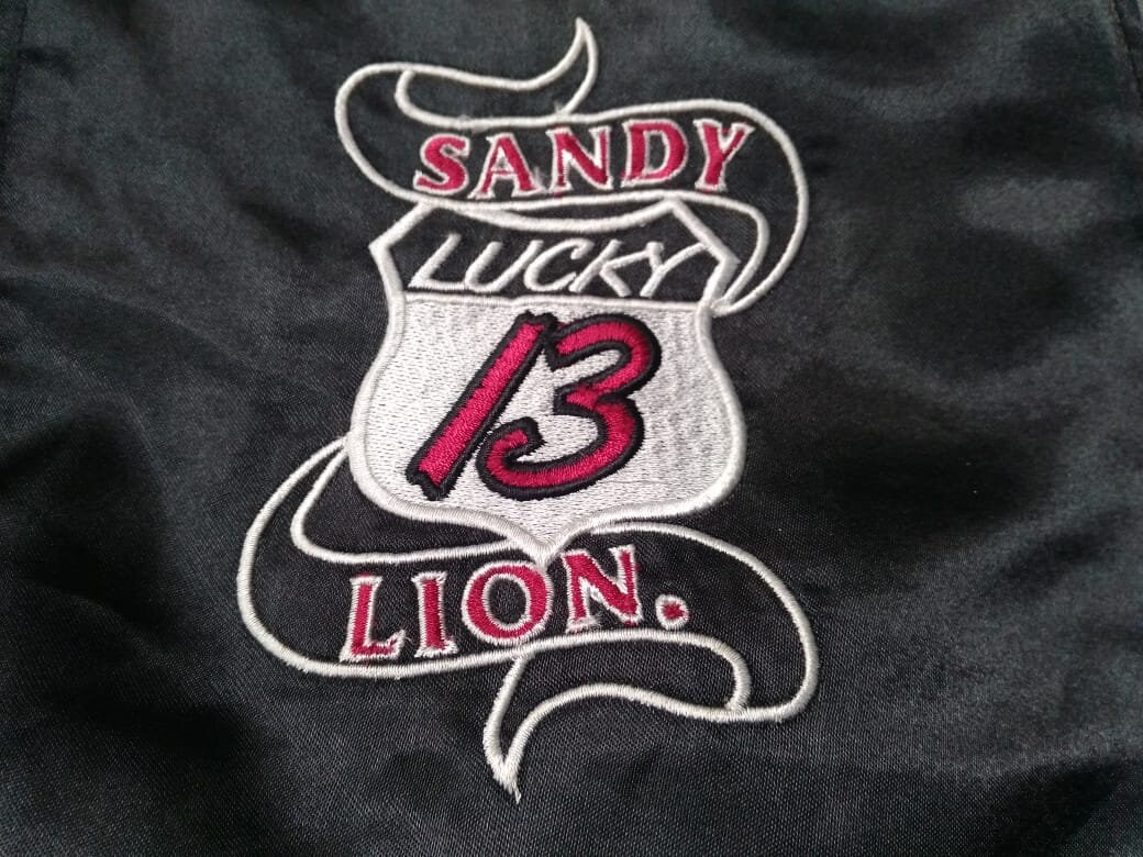 Lucky 13 デビル刺繍ジャケット S leather sleeve high street saint hot stuff little devil