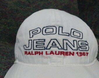 90s RALPH LAUREN POLO JEANS ポロジーンズ CAP 90s POLO JEANSポロ ジーンズ ラルフローレン ロゴ刺繍 コットン