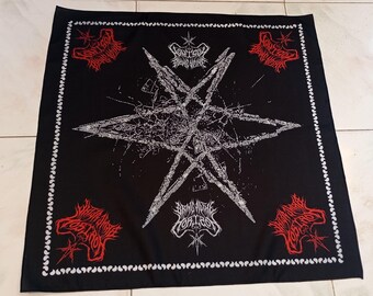 Vintage Skull Bandana  Handkerchief PocketSquare Neckerchief Rock Band