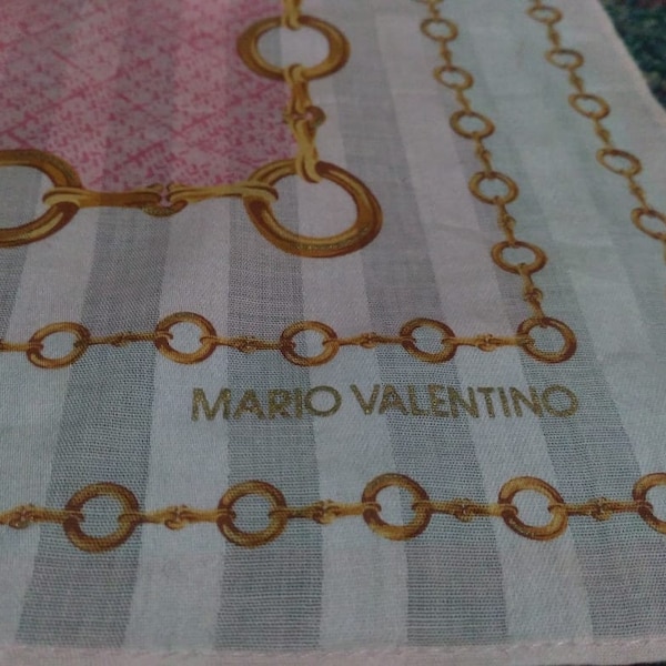 Vintage Mario Valentino Handkerchief Pocket Square Scarf