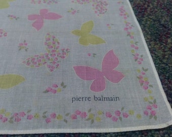 Vintage Pierre Balmain Handkerchief Pocket Square Neckerchief