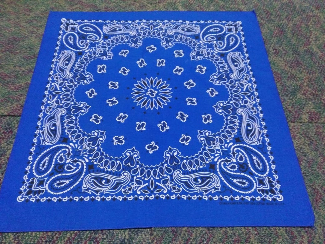Vintage Paisley Bandana Made in USA Etsy