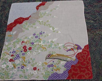 Vintage Japanese Handkerchief Pocket Square Scarf