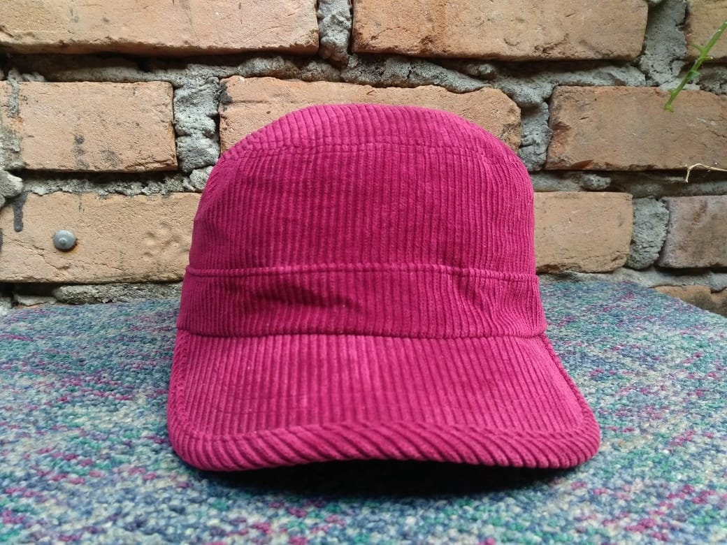 Vintage Unbranded Maroon Corduroy Hat 