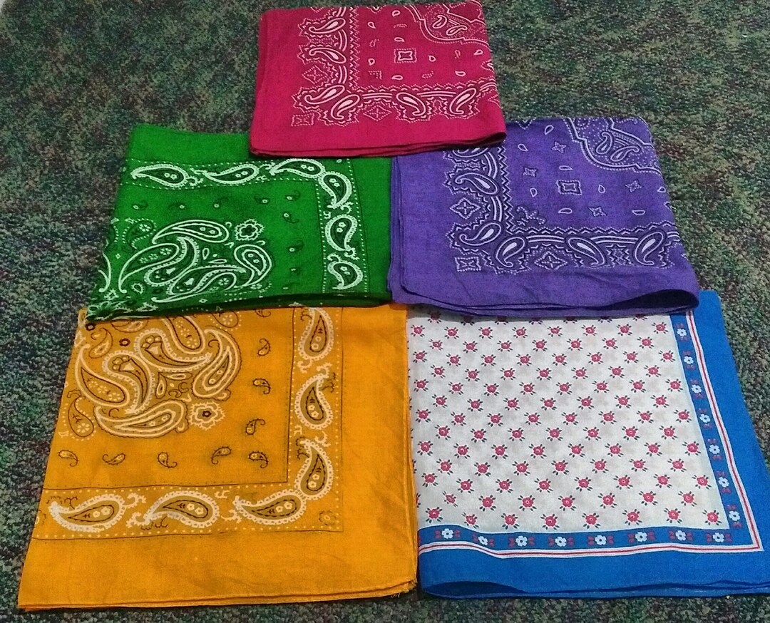 Lot of 5 Vintage Paisley Bandana Bundle 5 Paisley Bandana - Etsy