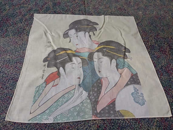 Vintage Japanese Handkerchief Pocket Square Scarf… - image 3
