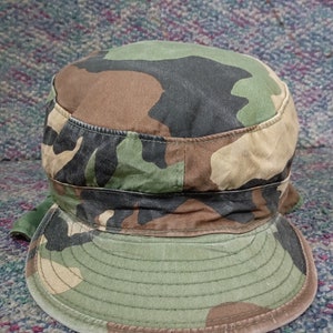 Vintage 80s Camo Military Hat, US Army Desert Camouflage