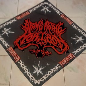 Vintage Skull Bandana  Handkerchief PocketSquare Neckerchief Rock Band