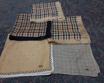 Lot of 5 Vintage Daks Nova Check Handkerchief Neckerchief Pocketsquare Bundle 5 Handkerchief