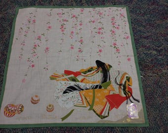 Vintage Japanese Handkerchief Pocket Square Scarf