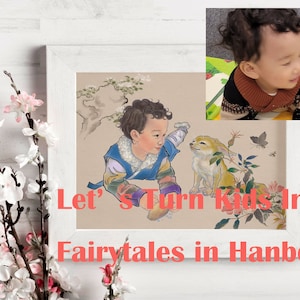 Custom portrait-Kids, Fairytales in Hanbok, K-cultural experience