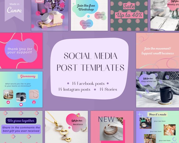 Editable Social Media Post and Story Template Bundle in Canva | Etsy