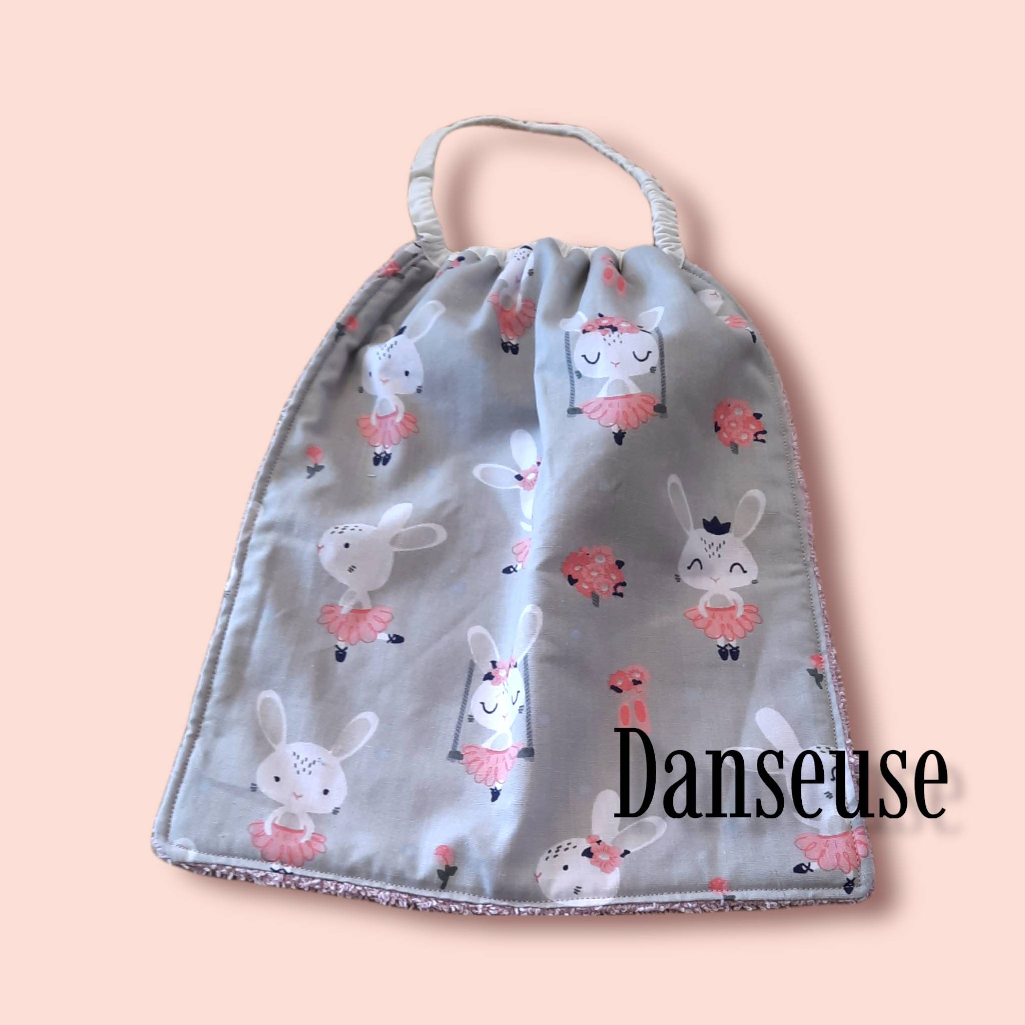 Serviette de Cantine Imprimée Danseuse, Serviette Maternelle Élastique