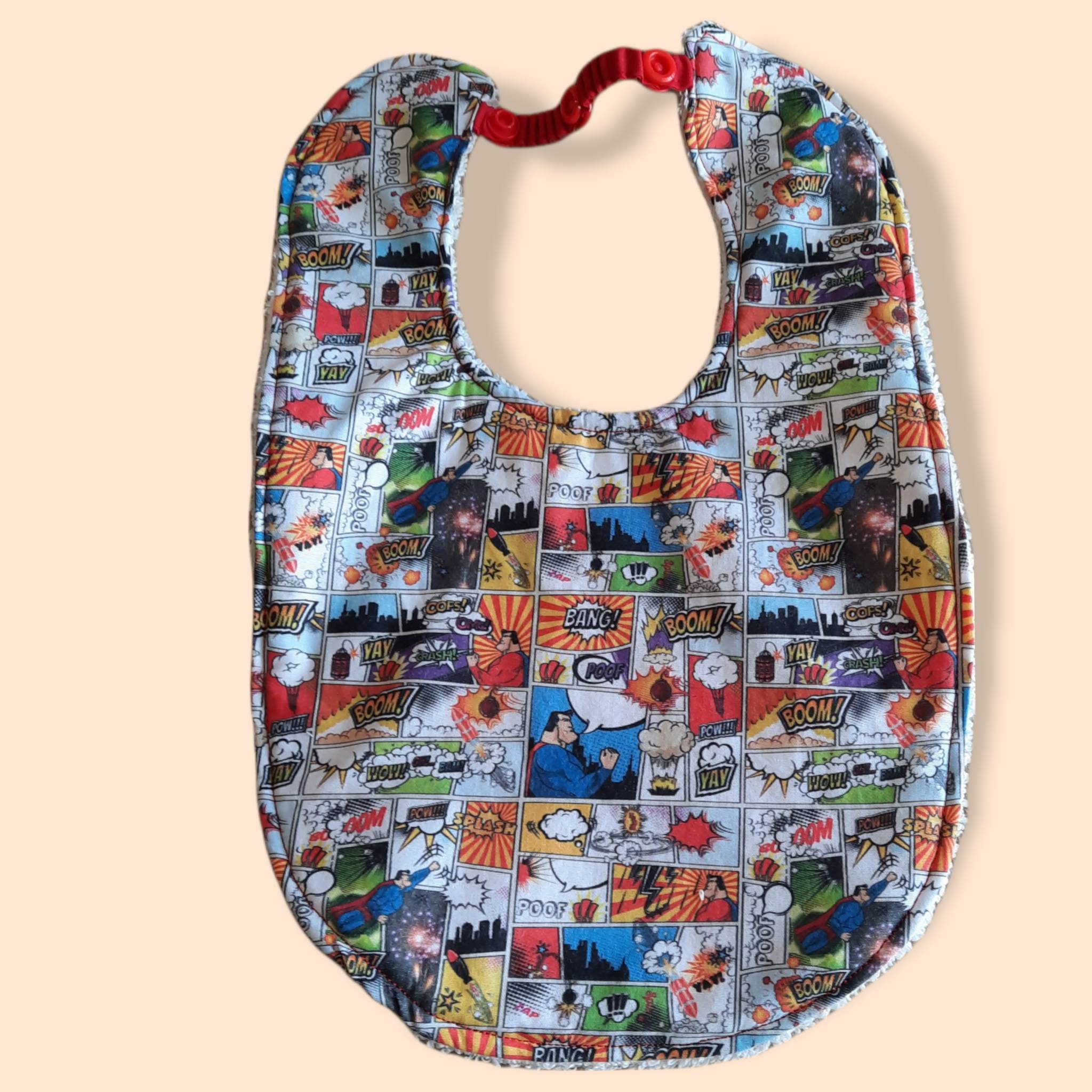 Bavoir Bébé Rétro Super Héros