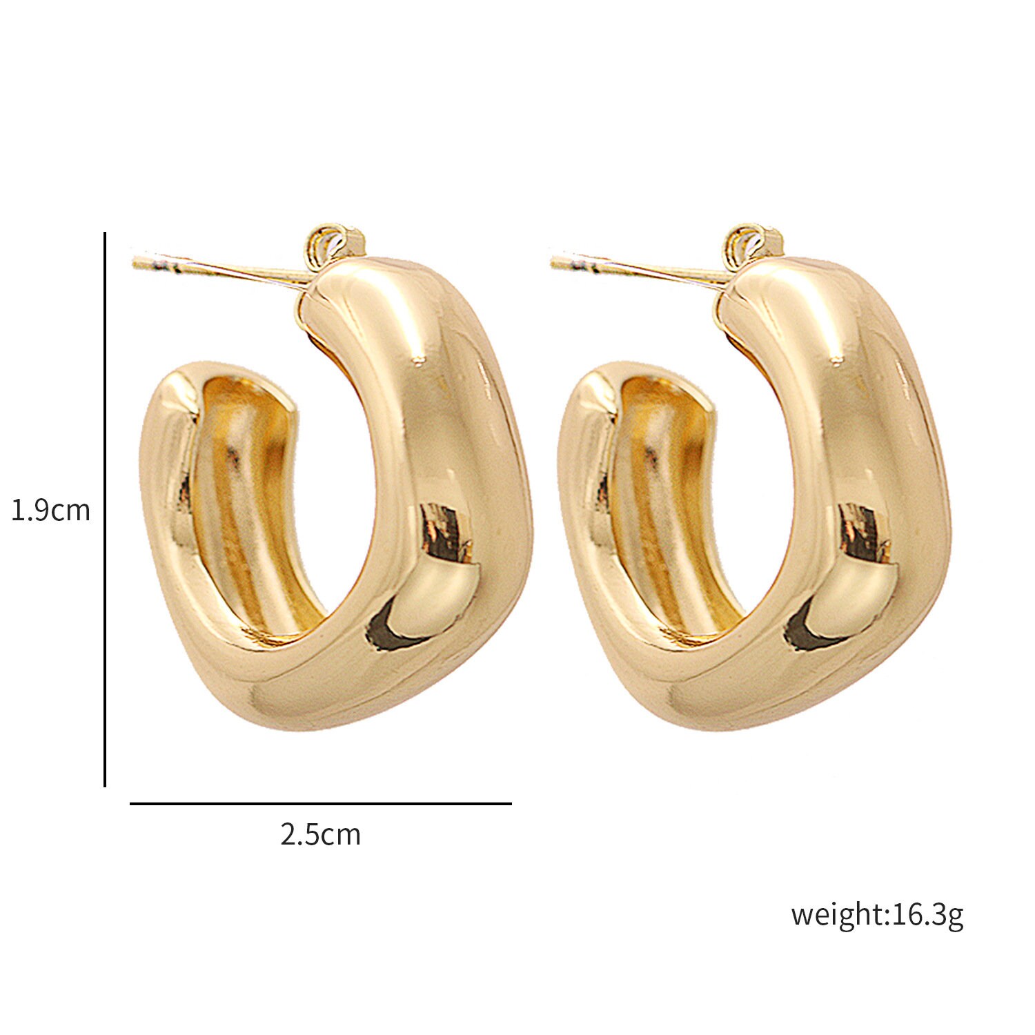 Thick square hoop earrings clearance