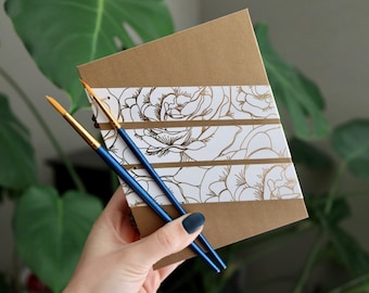 Travel-size Watercolor Journal - Rose Foil & Tigers Eye