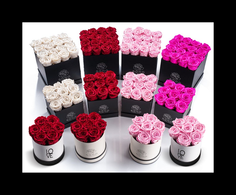 LOVE BOX, Real Preserved Eternal Roses Last a Year, Everlasting Forever