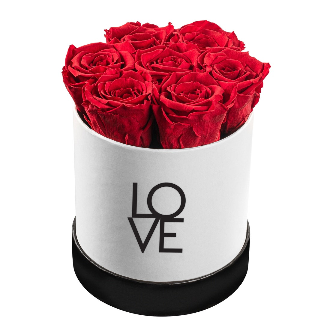 Love Box Preserved Eternal Real Roses in a Box That Last a Year Fresh