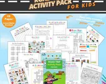 ULTIMATE Road Trip Activity Pack for Kids: 45 Pages of Travel Games & Journal (Digital Download)