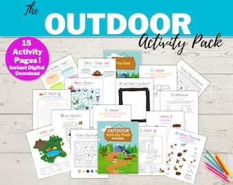 The Fun Outdoor Activity Pack For Kids - Summer Activity Pack For Kids | Kids Outdoor Activity Book Digital Download | Outdoor Adventure Kit