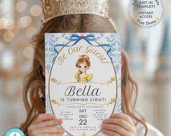 Belle Birthday Invitation: Fairy Tale Princess Party (Digital Download), 8th Girl Birthday