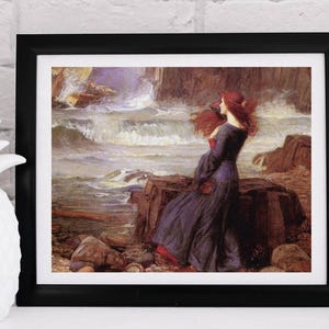 The Tempest Miranda Illustration Print, Shakespeare Art Digital Download