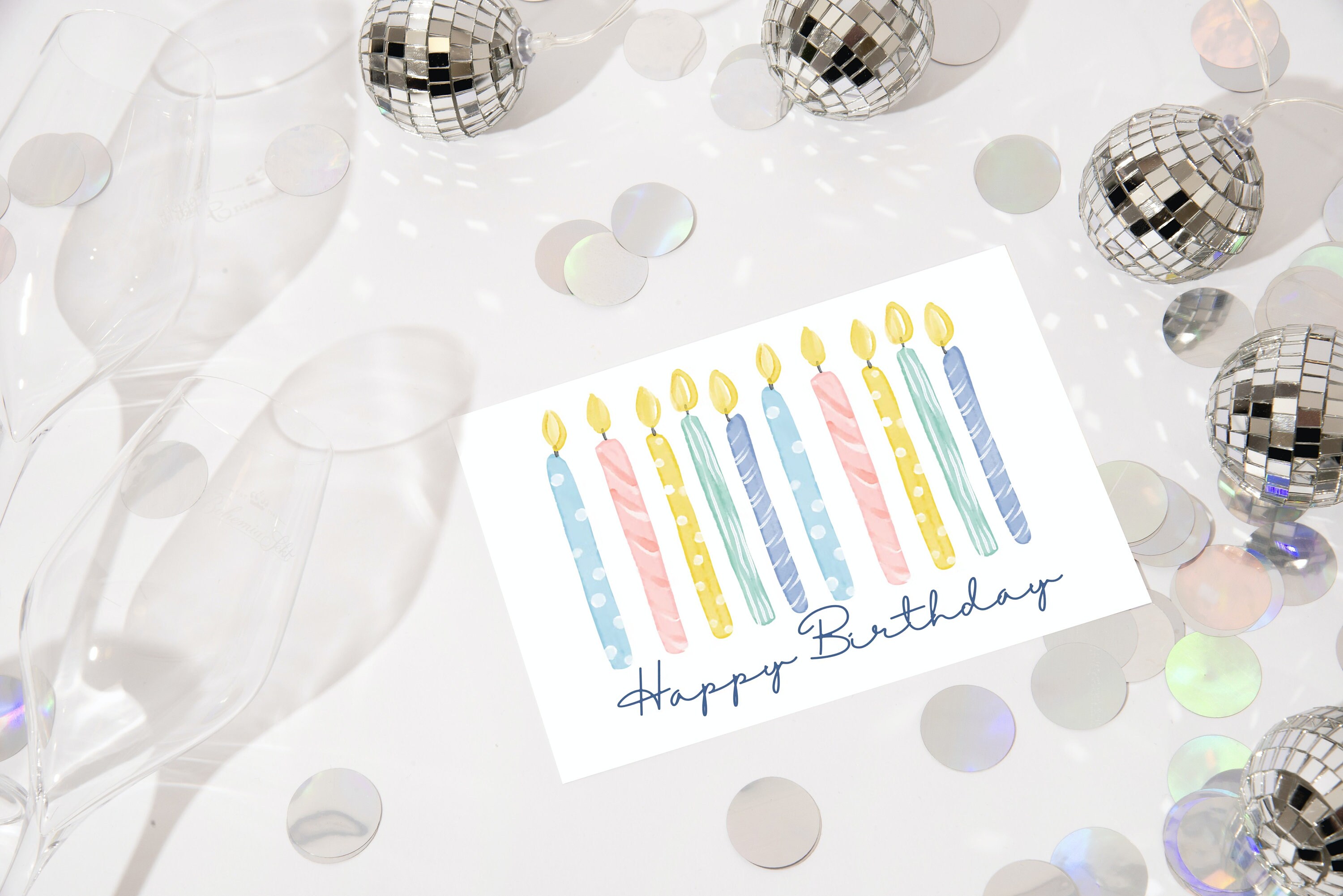 Printable Birthday Card Birthday Cake Candles Printable Card Happy ...