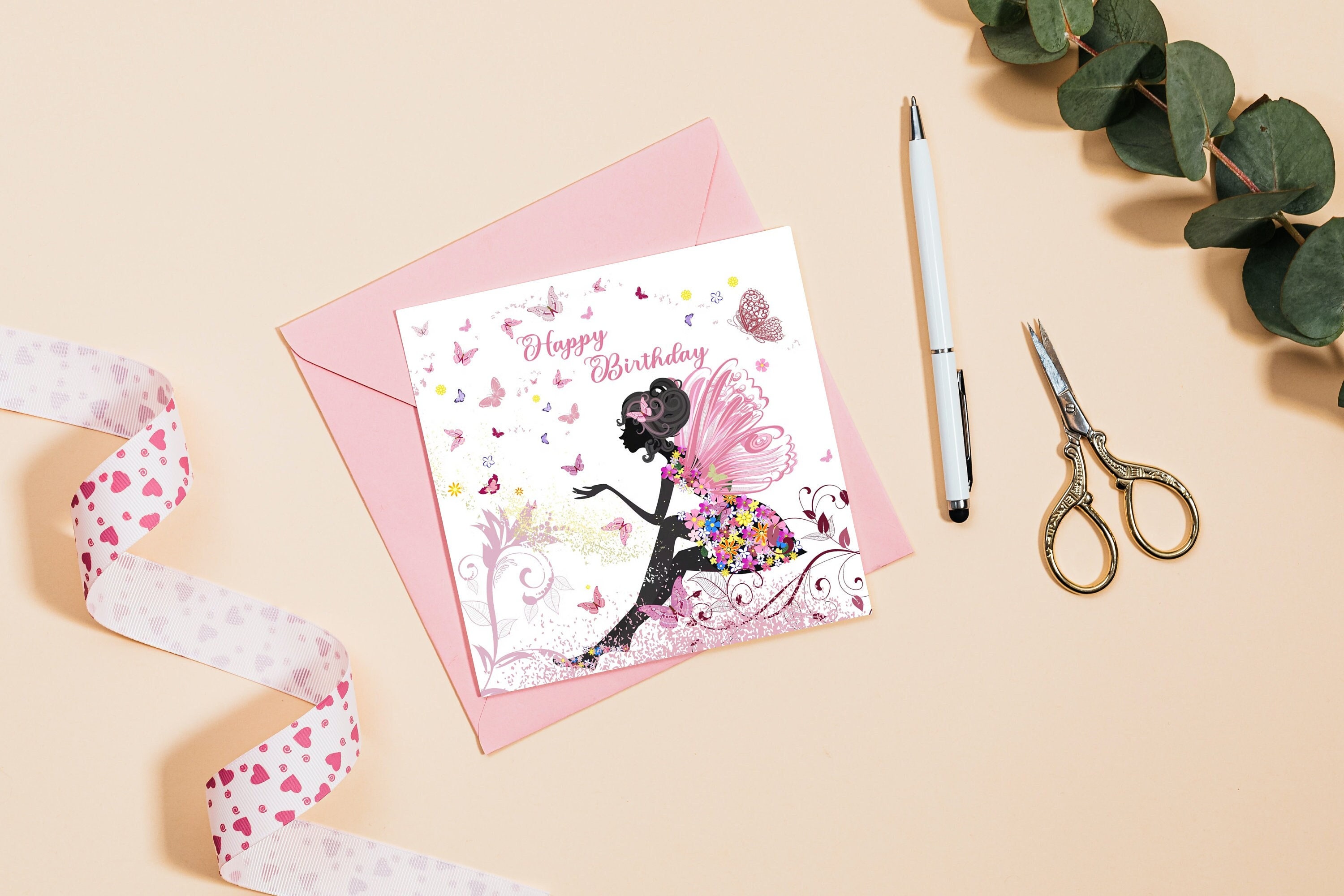 Geburtstagskarte Zum 9. Geburtstag Für Die Urenkelin – Mit Schmetterlingen, Blumen Und Roségold-Folie