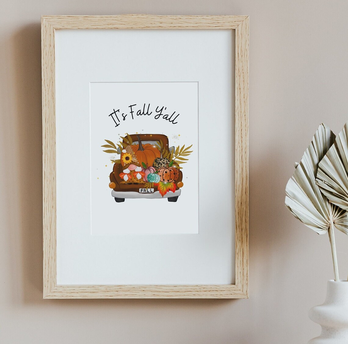 8x10in It's Fall Y'all Printable Autumn Decor Pumpkin Gnome Fall ...