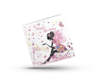 Abacus Cards Geburtstagskarte Für Frauen – Floral Mit Kuchen & Schmetterlingen, 17x12,5 Cm
