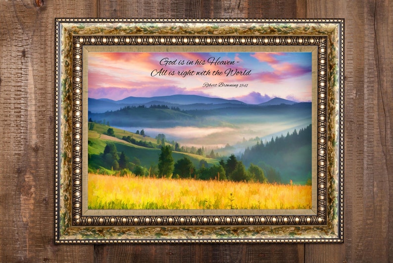 Robert Browning Quote Landscape Print Inspirational Art (digital