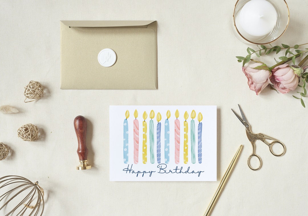 Printable Birthday Card | Birthday Cake Candles | Printable Card ...