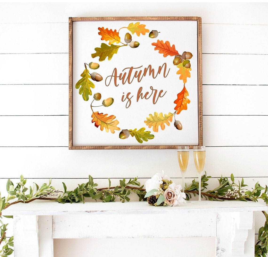 Autumn is Here Printable Autumn Decor Pumpkin Printable - Etsy