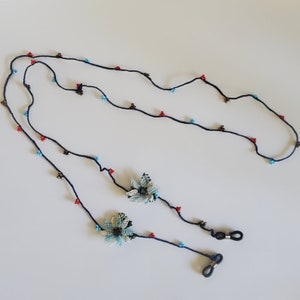 Crochet and Needlework Unique Boho Chain for Eyeglasses | Turkish Oya Strap | Intricate Needleart Holder | Tribal | Bohemian Holder Cord