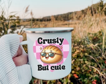 Funny Sourdough Mug Cute Sourdough Bread Loaf Bread Making Baking Homesteading Enamel Camping Mug