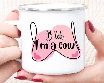 Funny Breastfeeding Enamel Mug Mother's Day Gift for New Mom I'm a Cow Exclusively Pumping Breastfeeding Nursing Mama Lactation Consultant