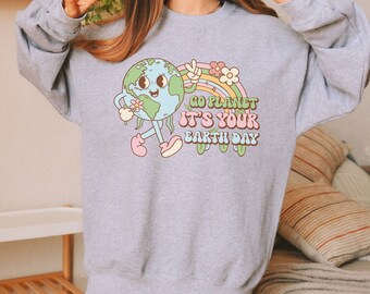 Cute Earth Day Sweater Crewneck Sweatshirt Eco Conscious Mother Earth