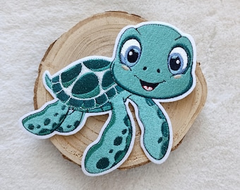 Stickapplikation Applikation Schildkröte zum aufnähen und oder aufbügeln