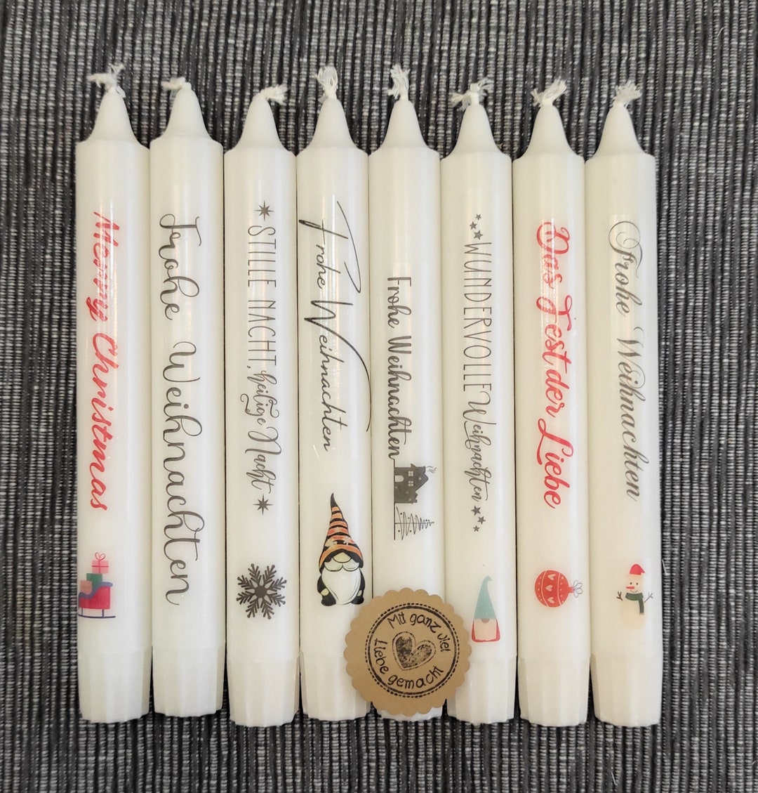 Stabkerzen, Kerze mit Spruch, Kerze mit Schriftzug Etsy.de