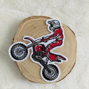 Stickapplikation Motocross Aufnäher und oder Aufbügler rot