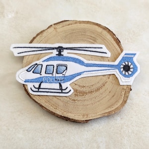 Stickapplikation Bügelbild Polizeihubschrauber, Hubschrauber, Polizei, Helikopter