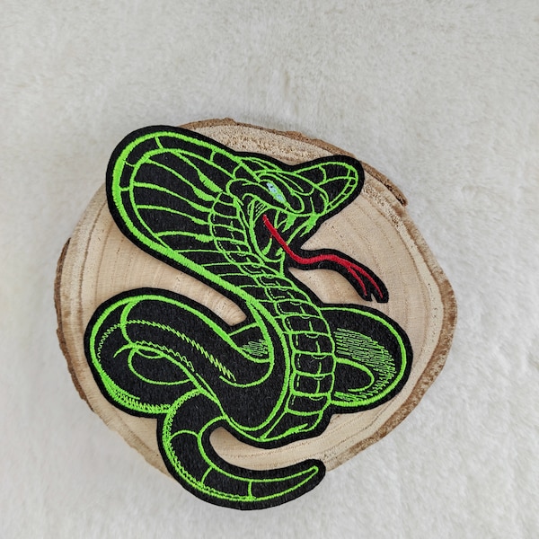 Stickapplikation Schlange Snake Kobra Bügelbild Aufnäher