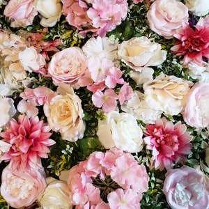 Wall Flower 3-D Artificial Flower Panel - Wedding, Home, Party, Wall Decor, Photo Backdrop Setting, Floral Wall Arrangement. Ship from USA