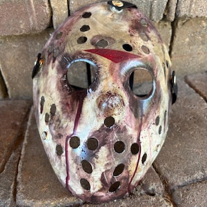 Masque Personnalisé Style Jason Voorhees (Vendredi 13) Avec Verres Foncés - Taille Réelle 1:1