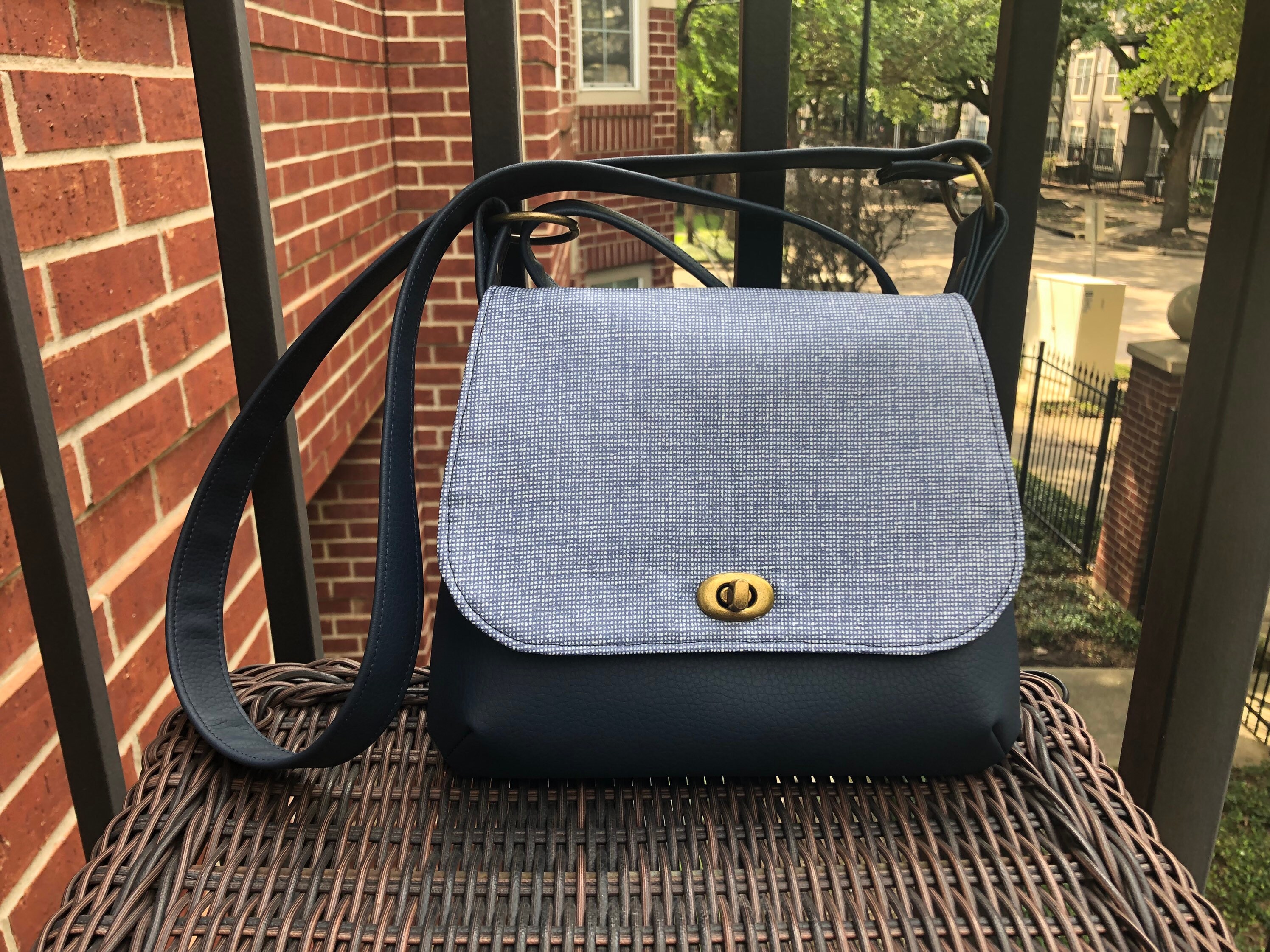 Lilac Mini Messenger in Navy - Etsy