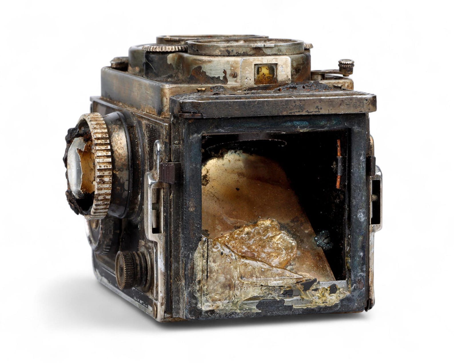 Rollei Rolleiflex 3.5F TLR BURNT CAMERA for Decoration Parts Sold as Is ...