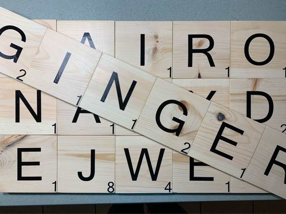 4.5 Custom Scrabble Tiles Scrabble Tiles Wall Decor Etsy